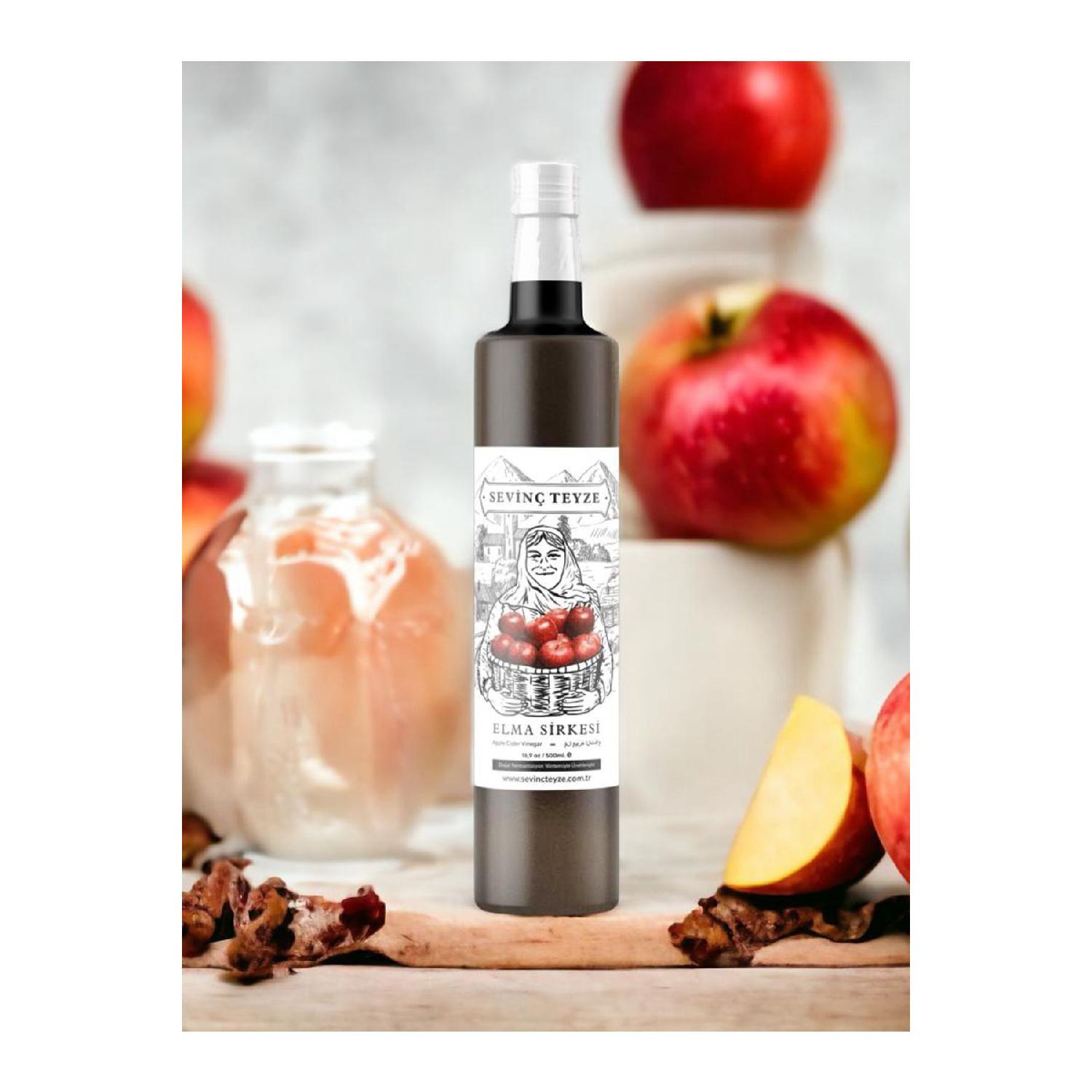 Яблочный уксус натурального брожения, яблочный уксус 500 мл. (сырой горшок для питья)